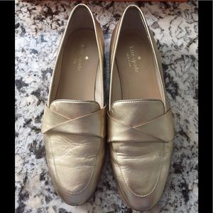 Kate Spade Loafer 7.5 gold “SATCHI”